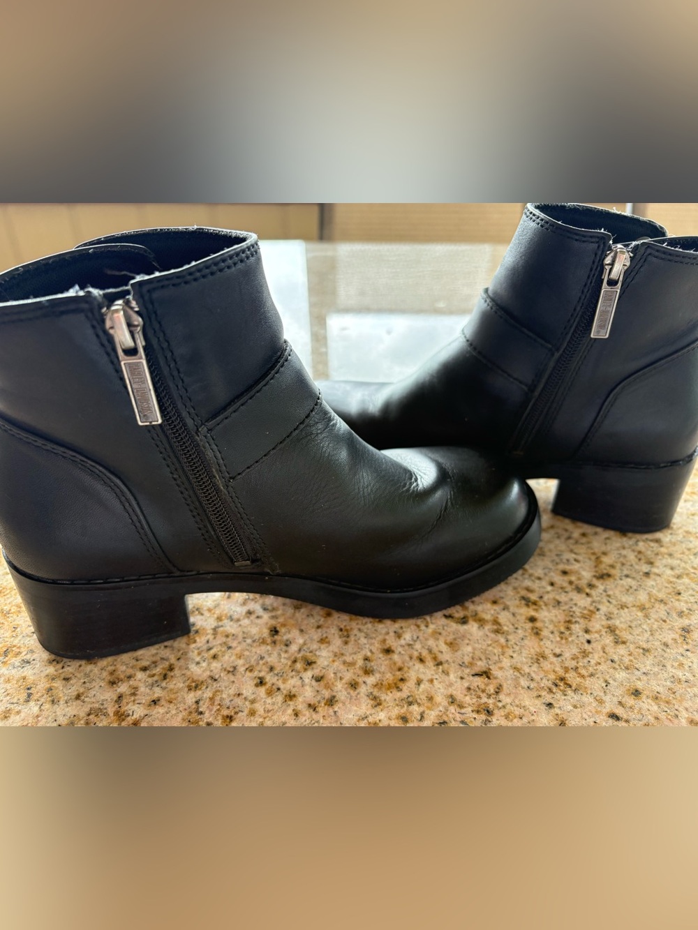 Harley-Davidson Lifestyle Women's Black Leather Harness Boots Silver Buckles - Picture 4 of 10